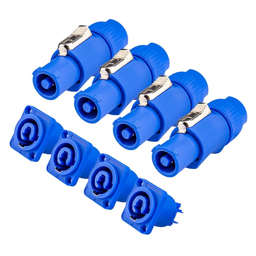 4Pack Neutrik Nac3mpa Powercon Adapter Powercon in Connector to Powercon Panel Mount, Powercon Male to Power Connectors Cable Powercon to Edison