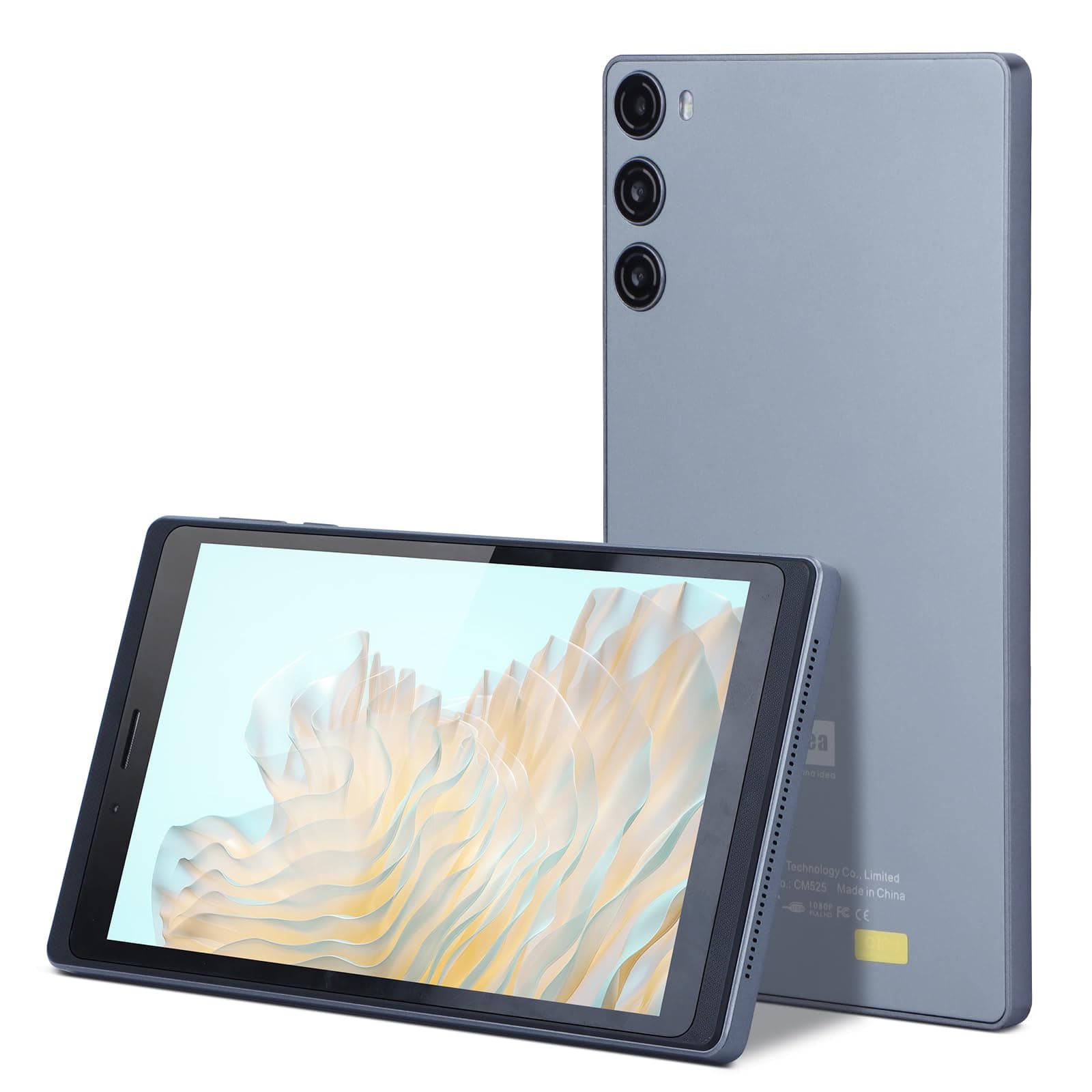 C idea7 inch Tablet with Android 12, Portable Tablet PC with SIM Card Slot /4+64GB 64GB Expandable/Quad Core Processor, 600 * 1024 HD IPS with LET+WIFI for Gift, CM525 (Gray)