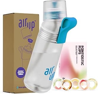 AIR UP water bottle Twist Pro original starter set with pods in 5 flavours I 600ml drinking bottle with sugar-free flavouring I dishwasher-safe, BPA-free I in Blue Splash
