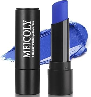 MEICOLY Royal Blue Eye Black Stick,Waterproof Eye Black Baseball Softball Football Lacrosse,Blue Face Body Paint Stick for Halloween SFX Avatar Smurf Mystique Alien SFX Makeup