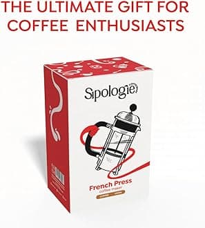 Sipologie Vintage Copper French Press Coffee Maker 1000ml, Copper, 4-Level Filtration, Heat Resistant Borosilicate Glass, Stainless Steel Housing, Measurement Marking, Coffee Spoon, Extra Filter Mesh