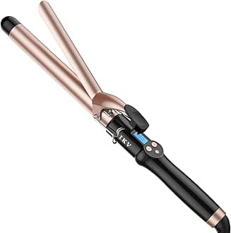 25mm Extra Long Barrel Curling Iron, Ceramic Tourmaline Curling Wand Professional Dual Voltage