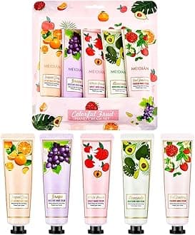 5Pack Hand Cream Set - Hand Lotion for Nourish Dry Cracked Chapped Hands/Plant Fragrance Mini Hand Cream Set, Deeply Moisturising & Nourishing Lotion Gift Set (Fruity)