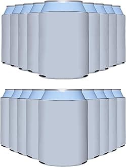 PartyPrints 1000 Pack Frost Blank Can Cooler Sleeves, Customizable Bulk Can Coolers, Extra-Thick Collapsible Drink Insulator Sleeve, Beer Can Coolers for Party Beverages