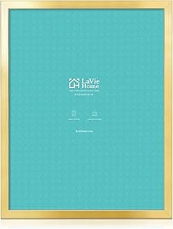 LaVie Home 24 x 32 Picture Frame, Large Poster Frame with High Definition Plexiglass, Horizontal or Vertical Wall Gallery Poster Frames Suitable for Photos, Artworks, Posters,Puzzle, Gold 1pc