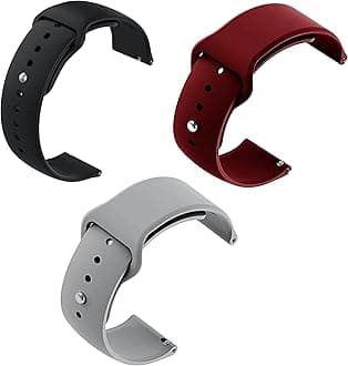 Soft Silicone Strap Replacement Band for Apple || Realme || Boat || Noise || Fireboltt || Amazfit || Samsung || Oneplus Smart Watch Straps (Black/WINRED/Grey, 38MM/40MM/41MM)