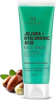 Botanic Hearth Jojoba & Hyaluronic Acid Face Wash | Hydrating Face Wash with Vitamin E & Rosemary Leaf Extract | Nourishes & Hydrates | For Women & Men | Sulphate & Paraben Free | 100ml