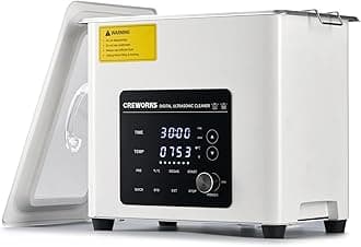 CREWORKS 3L Digital Ultrasonic Cleaner, 120W Quiet Ultrasonic Cleaning Machine with Degas Mode and 7 Oscillation Levels, Professional Ultrasound Cleaner with 3 Modes 100W Heater & Timer for Home Use