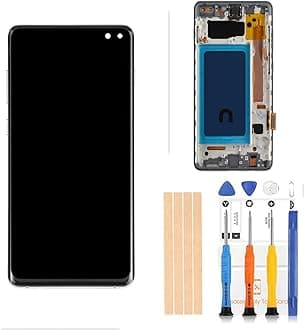 TFT LCD for Samsung Galaxy S10+ Plus G975 Digitizer Screen Touch Assembly Replacement LCD Display G975F/DS G975U G975W 6.4 inch with Sliver Frame