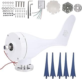 Eujgoov 800W Windmill Turbines Generator with Controller for Hybrid Solar Wind System(24V-Blue)