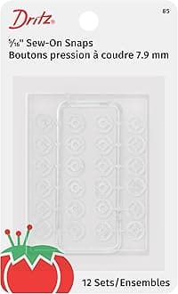 85 Sew-On Snaps, Clear, 5/16-Inch 12-Count