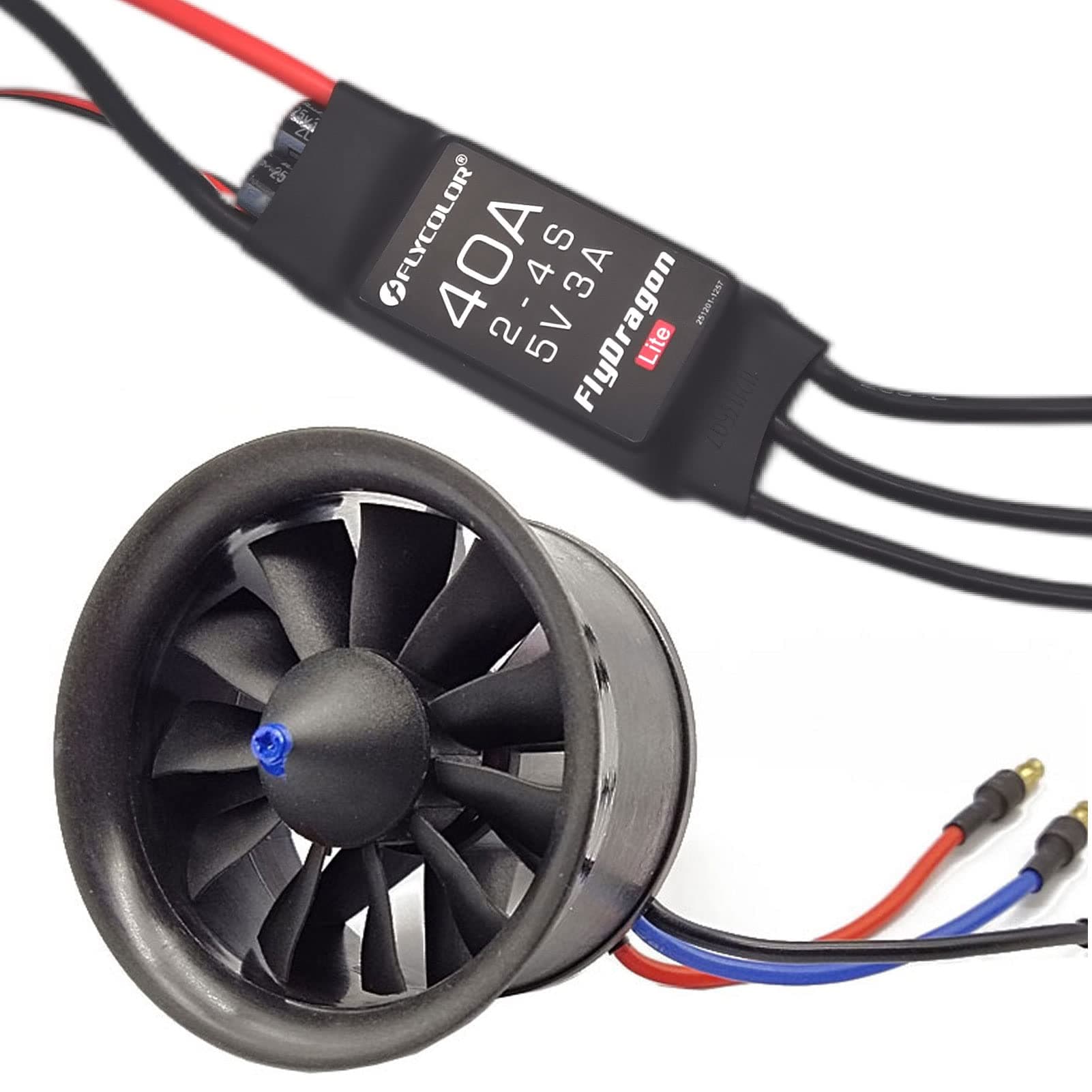 EDF 50mm 4900KV 3S Maximum Thrust 770g 11 Blades Ducted Fan with RC Brushless Motor with ESC 40A(2~4S) Balance Tested for EDF RC Jet Airplane