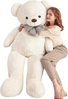 IKASA Giant Teddy Bear Plush Toy Stuffed Animals (White, 59 inches)