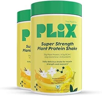 The Plant Fix Plix Strength Vegan Plant Protein Powder - 2 KG (Vanilla) Pea Protein Isolate and Brown Rice Blend, 25 g Plant Protein, No Added Sugar, Gluten free