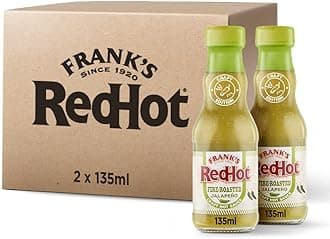 Frank's RedHot Fire-Roasted Jalapeño Craft Hot Sauce 135 ML, Pack of 2, Smokey Fiery Hot Chilli Sauce, Use as Condiment, for Veg & Non-Veg Cuisine, Perfect for Grilled Chicken, Nachos and Tacos