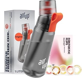 water bottle Twist Pro original starter set with pods in 5 flavours I 1l drinking bottle with sugar-free flavouring I dishwasher-safe, BPA-free I in Grey