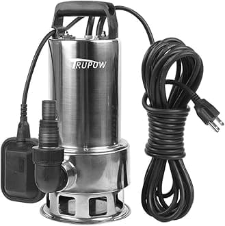 1.5HP 110v Submersible Sewage Drain Flood Stainless Steel Clean/Dirty Water Sump Transfer Pond Garden Pump