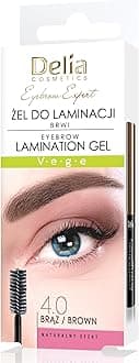 Delia Cosmetics – Eyebrow Expert – Eyebrow Lamination Gel – Brown – Vegan Formula – Brow Shape Fixation – Color Enhancement – Biotin, Peptides, Glycerin – 4ml