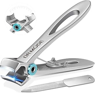 Nail Clippers - DRMODE Toe Nail Clippers for Thick Nails for Men with Wide Jaw Opening, Sharp Toenail Clippers for Seniors Heavy Duty Fingernail Clippers Large Nail Cutter Trimmer
