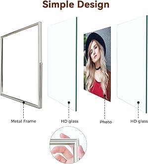 Silver Floating Picture Frame, 6x8 Inches, For Photo 6x8, 5x7, 4x6, Classy For Wedding, Anniversary, Birthday, Home or Office Decoration