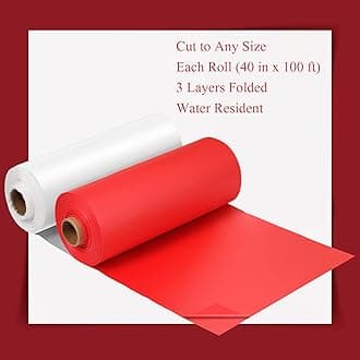 Moukeren 40 x 100'' Circus Tablecloth Roll Plastic Tablecloth Disposable DIY Carnival Tent Party Supplies for Big Top Tent Backdrop Curtains Ceiling Wall Drapes(10 Roll)