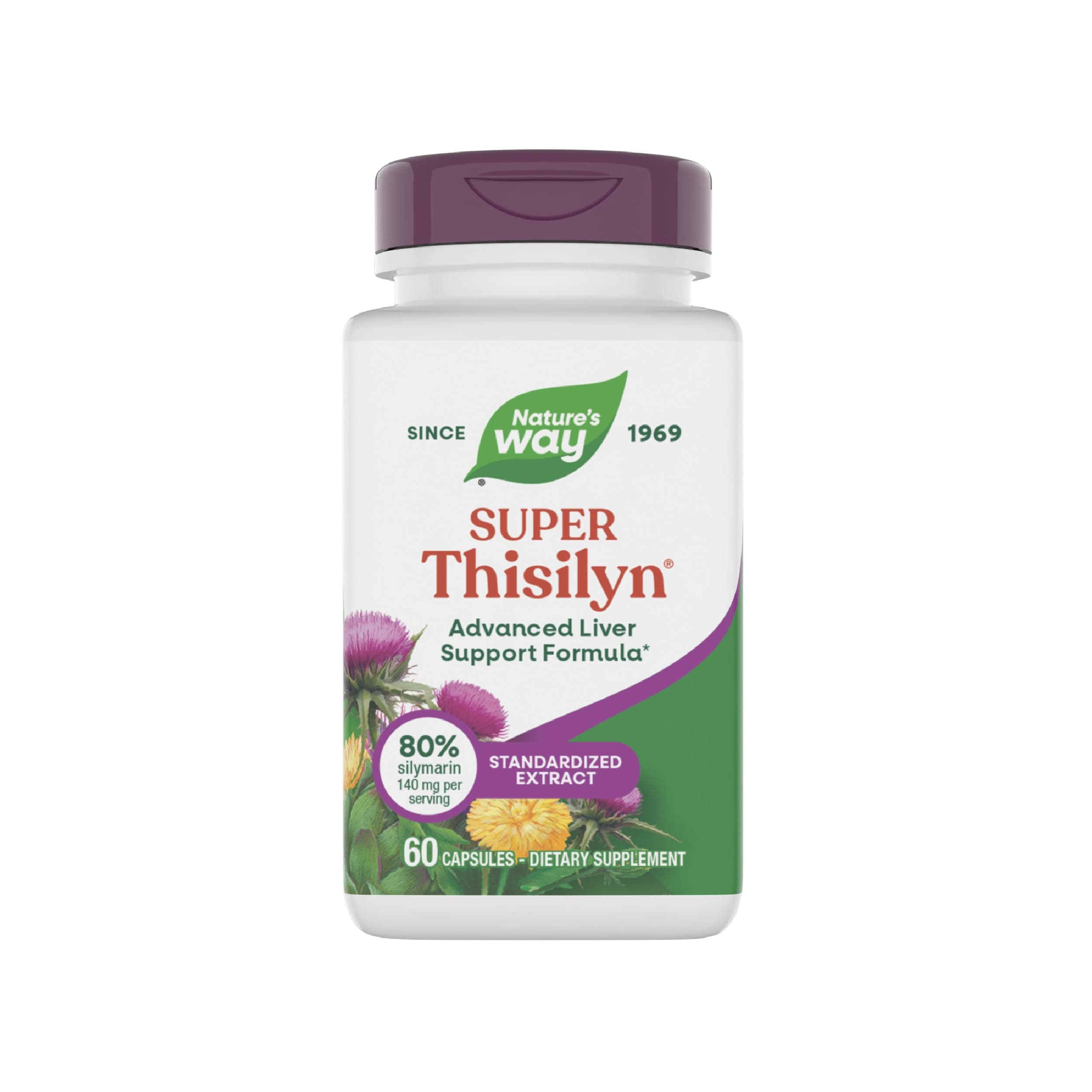 Nature's Way Super Thisilyn Advanced Liver Support Formula*, Liver Function Support*, with Milk Thistle Extract, Gluten-Free, 60 Capsules (Packaging May Vary)