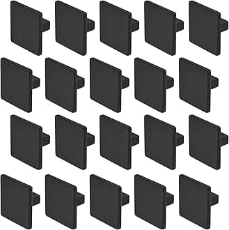 DecoranddecorCalla Square Cabinet Knob Door Pull Handle Kitchen Cupboard Furniture Drawer (20 Pack, Matt Black)