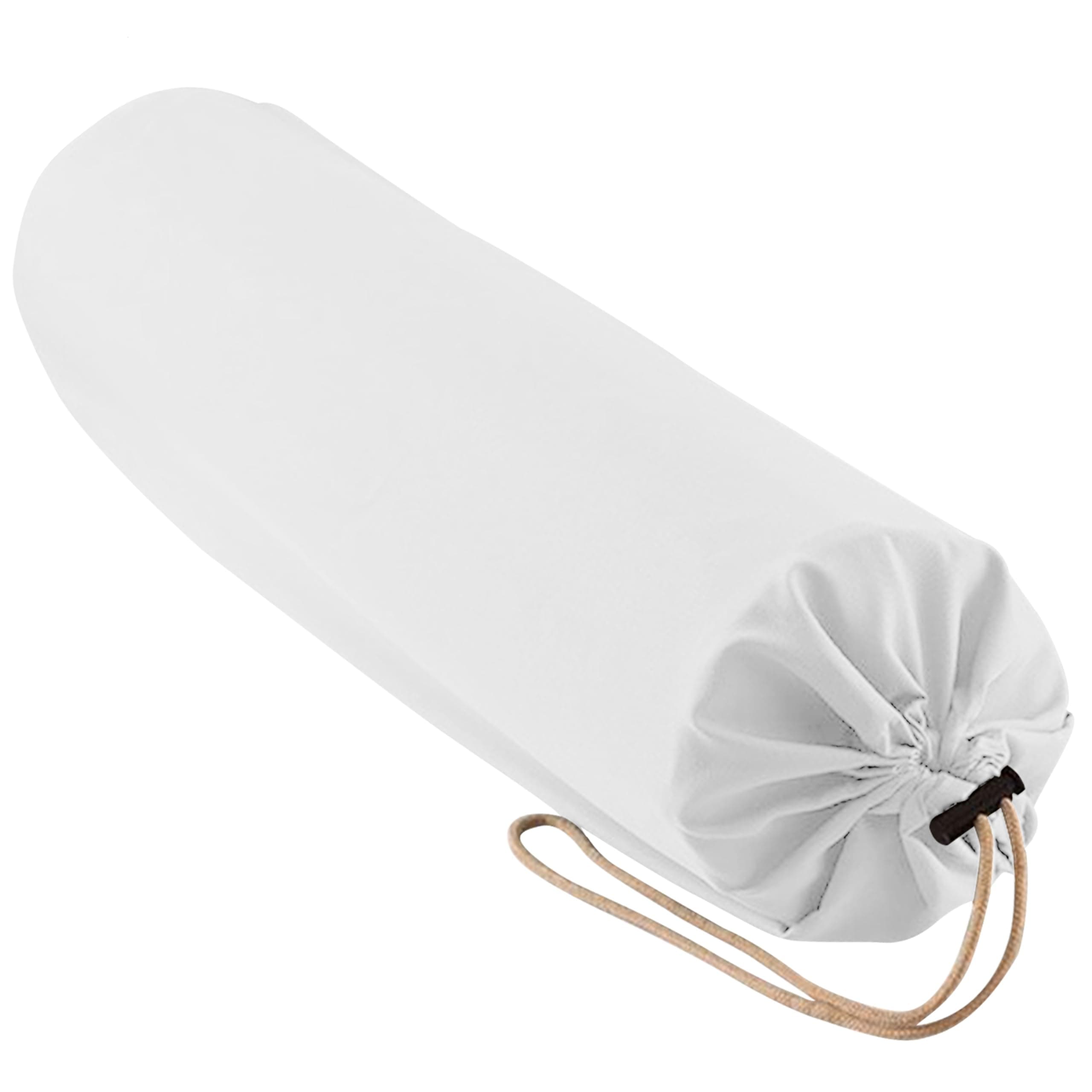 NRG Microfiber Bolster Covers Round Massage Bolster Pillow Covers - White - 6" x 27" - 100% Polyester Microfiber - Soft & Durable - Protection from Stains & Oil - Drawstring Closure