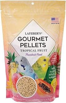 LAFEBER'S Tropical Fruit Gourmet Pellets Pet Bird Food, No Added Sugar, Made with Non-GMO and Human-Grade Ingredients, for Parakeets (Budgies), 1.25 lb