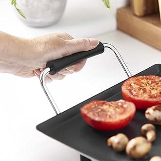 Lewis's Teppanyaki Grill/Electric Grill with Non-Stick Plate, Easy Clean, Anti-Slip, Adjustable Temperature Control, Oil Drip Tray & 8 Spatulas/Cook Meat, Vegetables & Fish / 58cm x 26.5cm