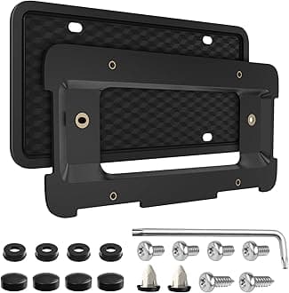 License Plate Frame for BMW & Mini Cooper Models, Rear License Plate Cover Holder Bracket for BMW 528i 328i 535i 335i 325i X1 X2 X3 X4 X5 X6 X7 Series - Bumper Trunk Mount Car Accessories