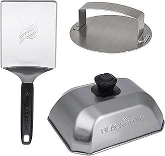 Blackstone® Hamburger Kit – 3-Piece Press and Sear Set, Stainless Steel, Heat-Resistant Handles, Dishwasher Safe