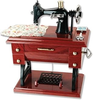 G Ganen Musical Sewing Machine Music Box Vintage Look (Brown-1)