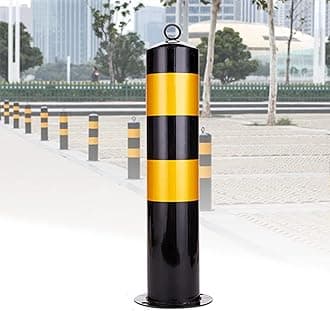 Parking Bollards Concrete In, Security Posts For Driveways Parking Bollards Barrier Car Security Reflective Tape Security Posts For Driveways, Metal Bollard for Industrial, Commercial (Color :