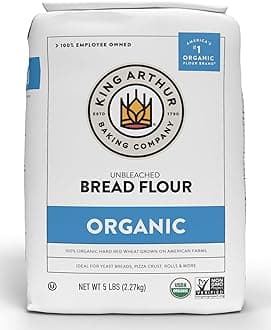 King Arthur 100% Organic Bread Flour, Unbleached, 5 lb (Pack of 6) - Non-GMO Project Verified, No Preservatives