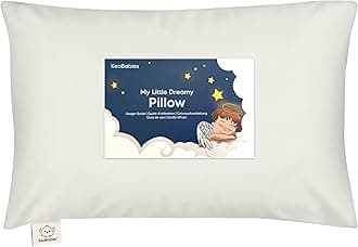 Toddler Pillow with Pillowcase - 13x18 My Little Dreamy Kids Travel Bed Pillows for Sleeping, Organic Cotton Small Pillowcase, Soft & Breathable, Machine Washable, Toddlers 2-5 years old (Pearl Gray)