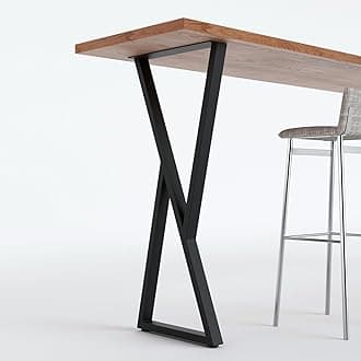 2PCS Heavy-Duty Breakfast Bar Legs, 105cm Industrial Metal Table Legs for High Tables, DIY Furniture Projects, Black (H105xW45cm-X-Shape)
