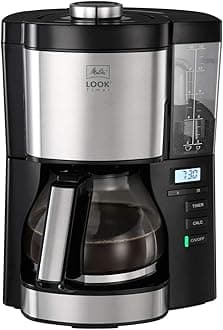 Melitta Filter Coffee Machine, Look V Timer Model, Model Number 1025-08, Stainless Steel, Black