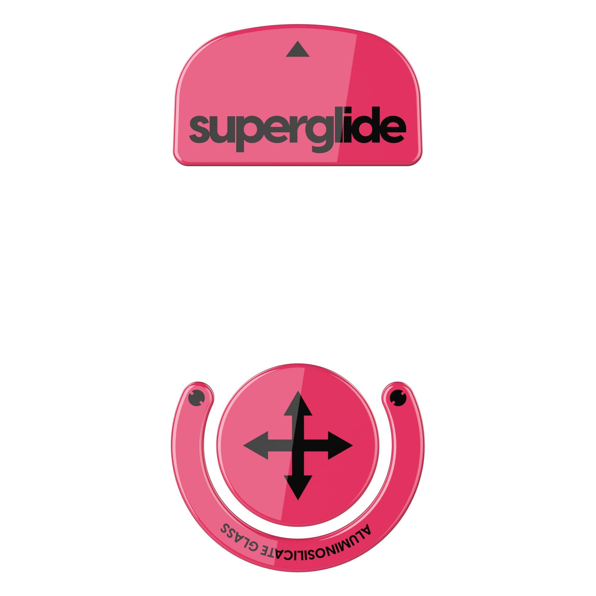 Superglide(Type S) Mouse Sole for Logicool Gpro X Superlight Mouse Feet [ Tempered Glass Material Round Edge Finish Heavy Duty Ultra Low Friction Super Smooth ] - Magenta