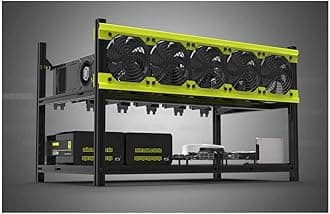 6/8 GPU Aluminum Stackable Open Air Mining Computer Frame Rig Ethereum Veddha (V3D-6GPU+5FANS)