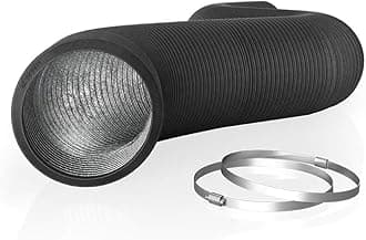 Flexible 8-Inch Aluminum Ducting, Heavy-Duty Four-Layer Protection, 25-Feet Long for Heating Cooling Ventilation and Exhaust