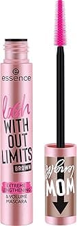 essence lash Withut Limits Brown Extreme Lengthening & Volume Mascara, No. 02, Brown, Long-Lasting, Volumising, Vegan, No Microplastic Particles, Nanoparticles Free, No Perfume, Pack of 1 (13 ml)