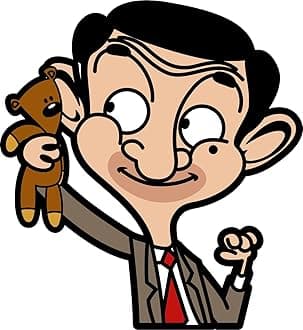 Ruhi Decor Bean and Teddy Mr Bean Cartoon Wall Sticker PVC Stickers Waterproof Laminated Wall Stylish for Living Room