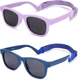 COASION Bendable Flexible Polarized Newborn Baby Sunglasses with Strap for Infant Boys Girls Age 0-12 Months CA8042