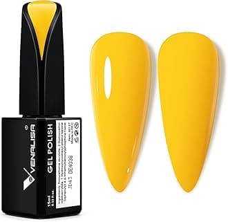 15ml Gel Nail Polish, Summer Yellow Color Soak Off UV LED Nail Gel Polish Nail Art Starter Manicure Salon DIY at Home, 0.53 OZ