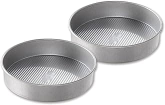 USA Pan Bakeware Round Cake Pan, 9 inch, Nonstick & Quick Release Coating, Made in the USA from Aluminized Steel, Set of 2