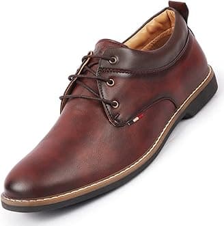 FAUSTO Men's Formal Lace Up Oxford Shoes for Office|Meetings|Daily|Comfort|Fashion|Stylish|Parties|Outdoor|Occasions|Lightweight with TPR Welted Sole (Tan, Numeric_11)