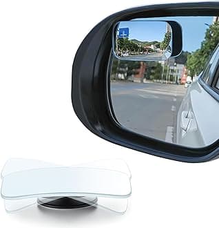 LivTee Blind Spot Mirror, Rectangle Shaped HD Glass Frameless Convex Rear View Mirror with wide angle Adjustable Stick for Cars SUV and Trucks, Pack of 2