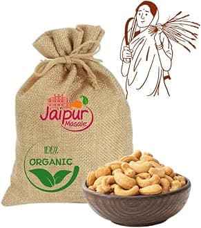 JAIPUR MASALE Natural & Crunchy Premium Whole Cashews | Nutritious & Delicious Nuts | Premium Kaju Nuts | Gluten Free | Source of Minerals & Vitamins | Dry Fruits | 900 gm with Jute Bag