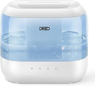 Dreo Humidifiers for Bedroom, 4L Top Fill for Large Room, 36H Runtime, 28 dB Quiet Supersized Cool Mist Air Humidifier for Baby Nursery, Plants, Indoor, Night Light, Easy to Clean & Fill, Blue